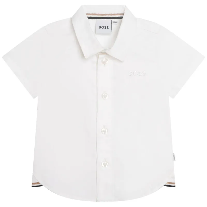 BOSS Camisa de algodón lisa
