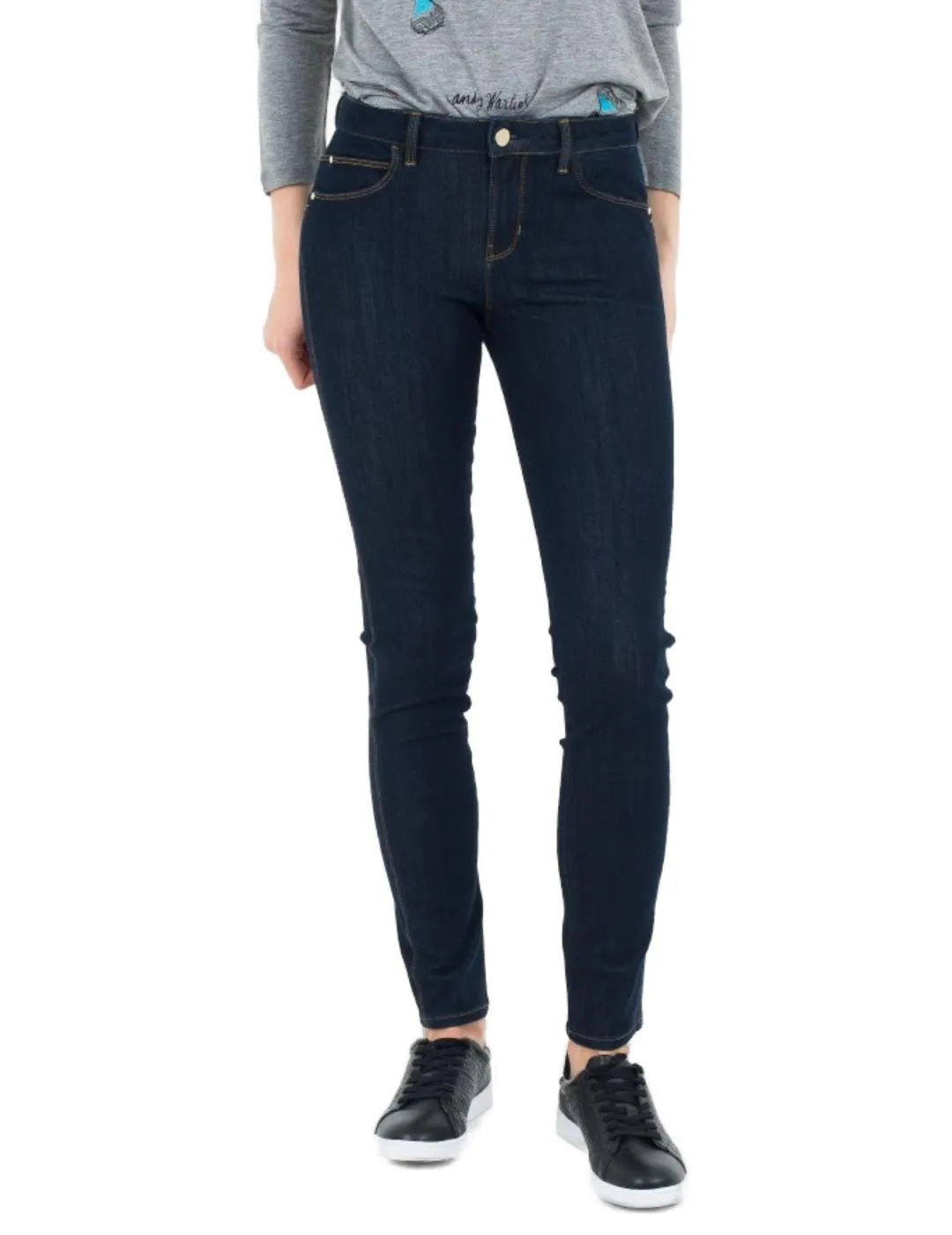 Navy Blue Skinny Jeans Guess Curve for Women